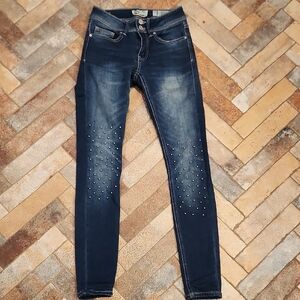 Indigo Rein Dark Blue Skinny Jeans with Studs